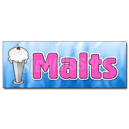 Signmission MALTS DECAL sticker malted milk malt shop tin milk shakes old-fashioned, D-12 Malts D-12 Malts